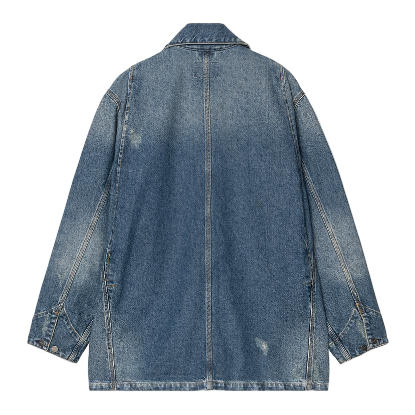 Carhartt WIP Aden Chore Coat Blue, grind washed