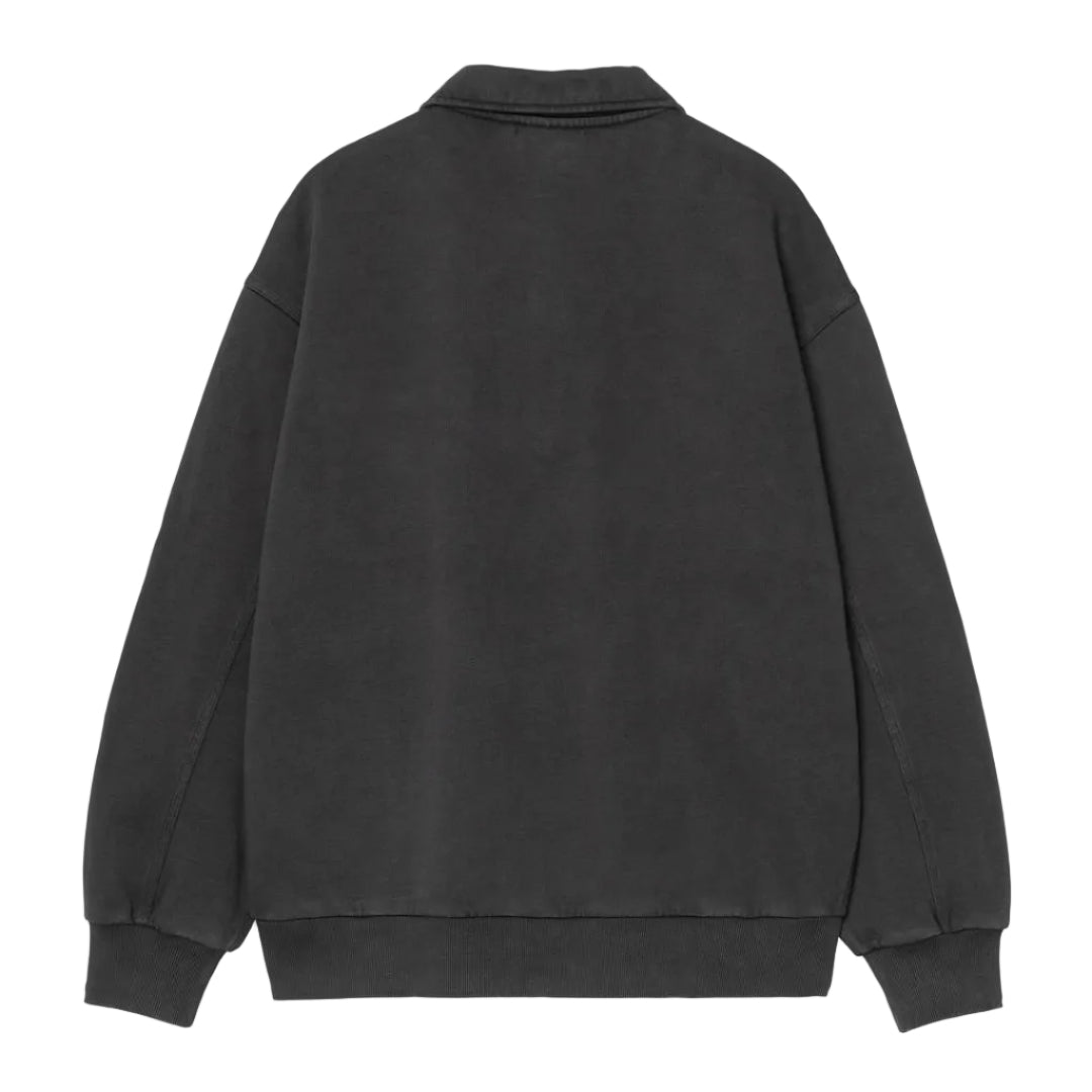 Carhartt WIP Detroit Half Zip Sweatshirt Black Stone Washed