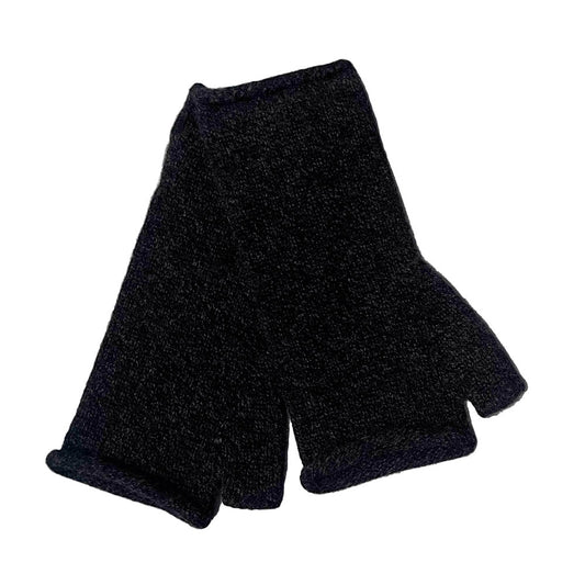 Margaret Howell Fingerless Gloves Merino/Cashmere Mitten Navy / Charcoal