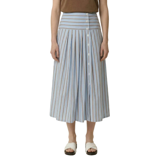 Leon & Harper Joyau Striped Skirt White