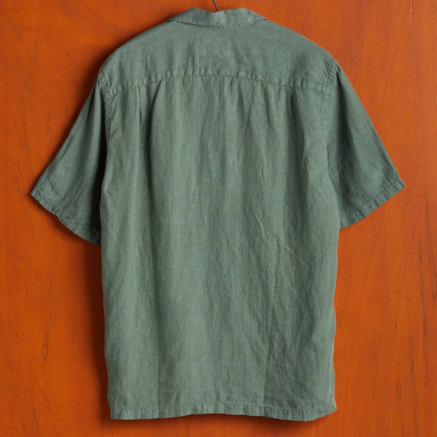 Portuguese Flannel Linen Camp Collar Dry Green