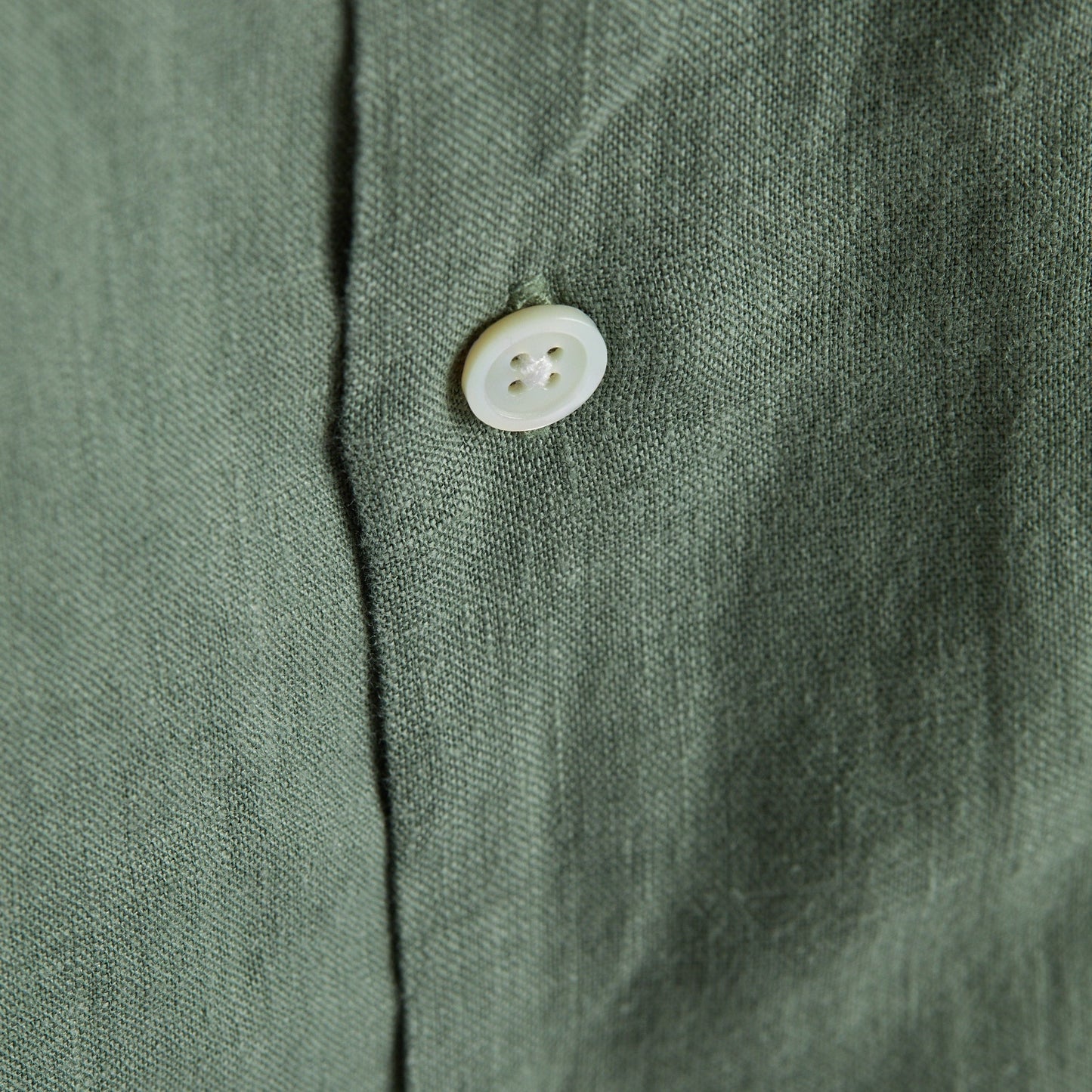 Portuguese Flannel Linen Camp Collar Dry Green