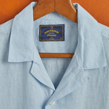 Load image into Gallery viewer, Portuguese Flannel Linen Camp Collar Sky
