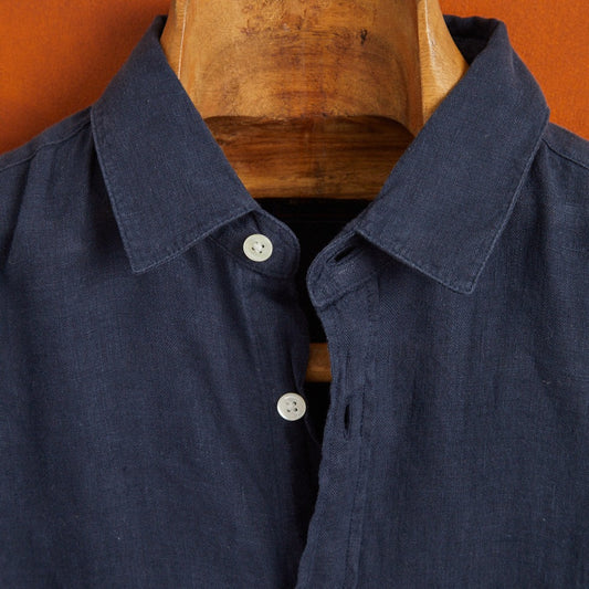 Portuguese Flannel Linen LS Shirt Navy