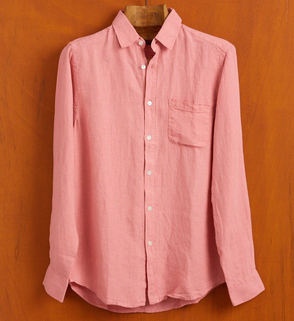 Portuguese Flannel Linen LS Shirt Rose