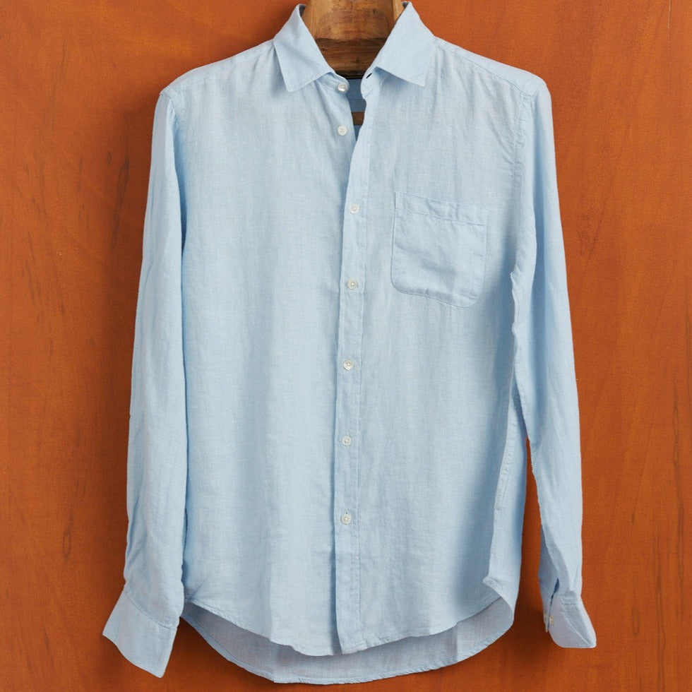 Portuguese Flannel Linen LS Shirt Sky