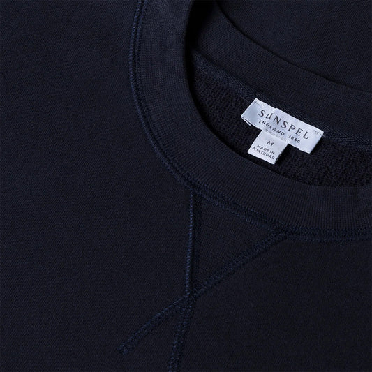 Sunspel Loopback Sweatshirt Dark Navy