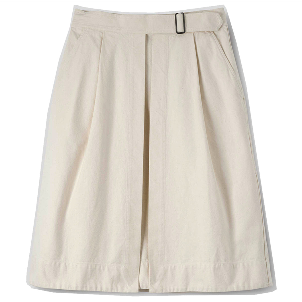MHL W' Cinch Waist Skirt Workwear Cotton Twill Off White