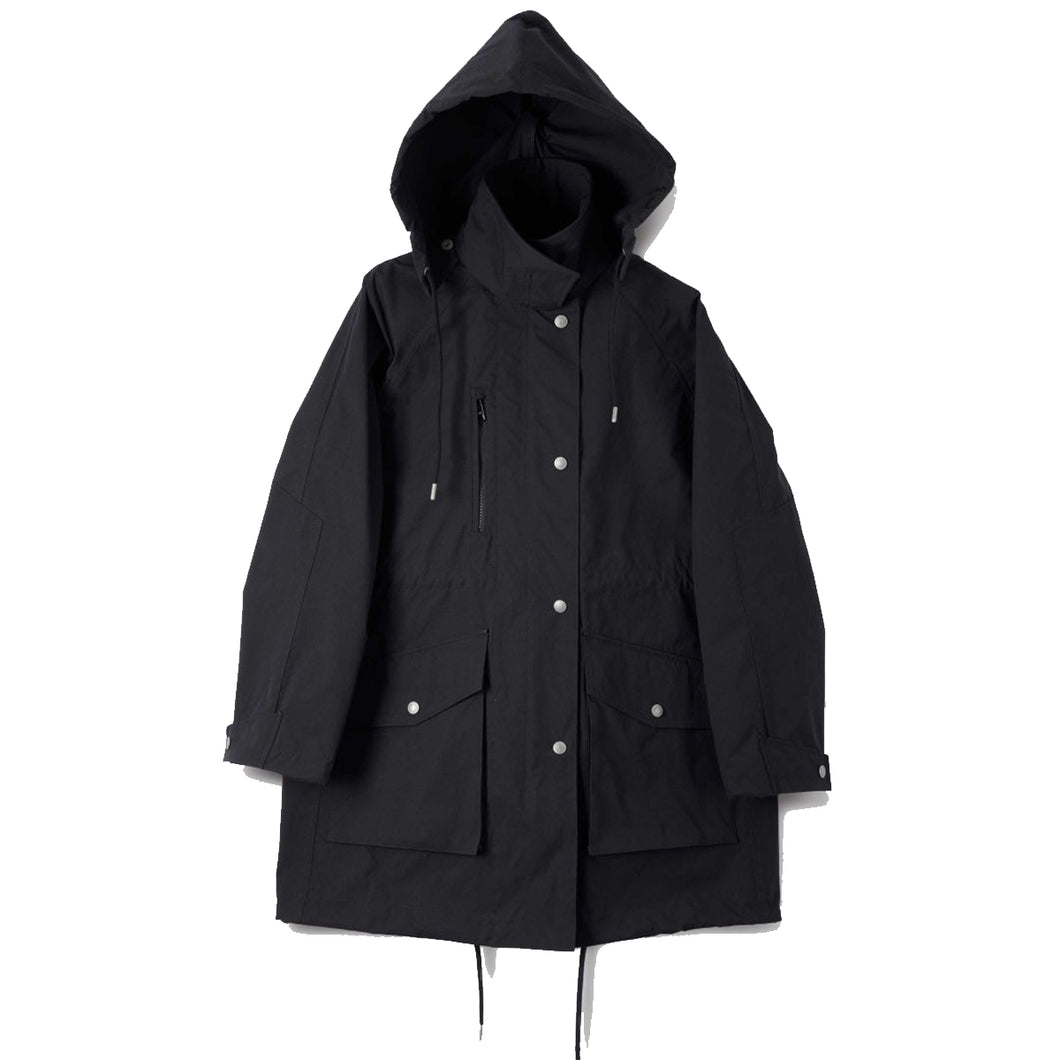 MHL W' Stand Collar Parka Paper Dry Polyester  Black