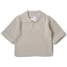 Load image into Gallery viewer, MHL W&#39; Ribbed Naval  T-Shirt Utility Wool Chalk
