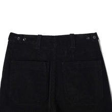 Load image into Gallery viewer, MHL W&#39; Tab Waist Tapered Trouser Heavy Cotton Corduroy Black
