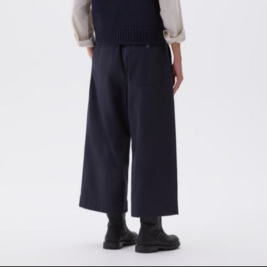 MHL W' Pleated Culottes Worn Cotton Drill Ink