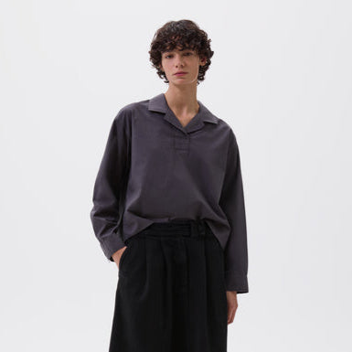 MHL W' Kit Shirt Washed Cotton Poplin Slate Blue