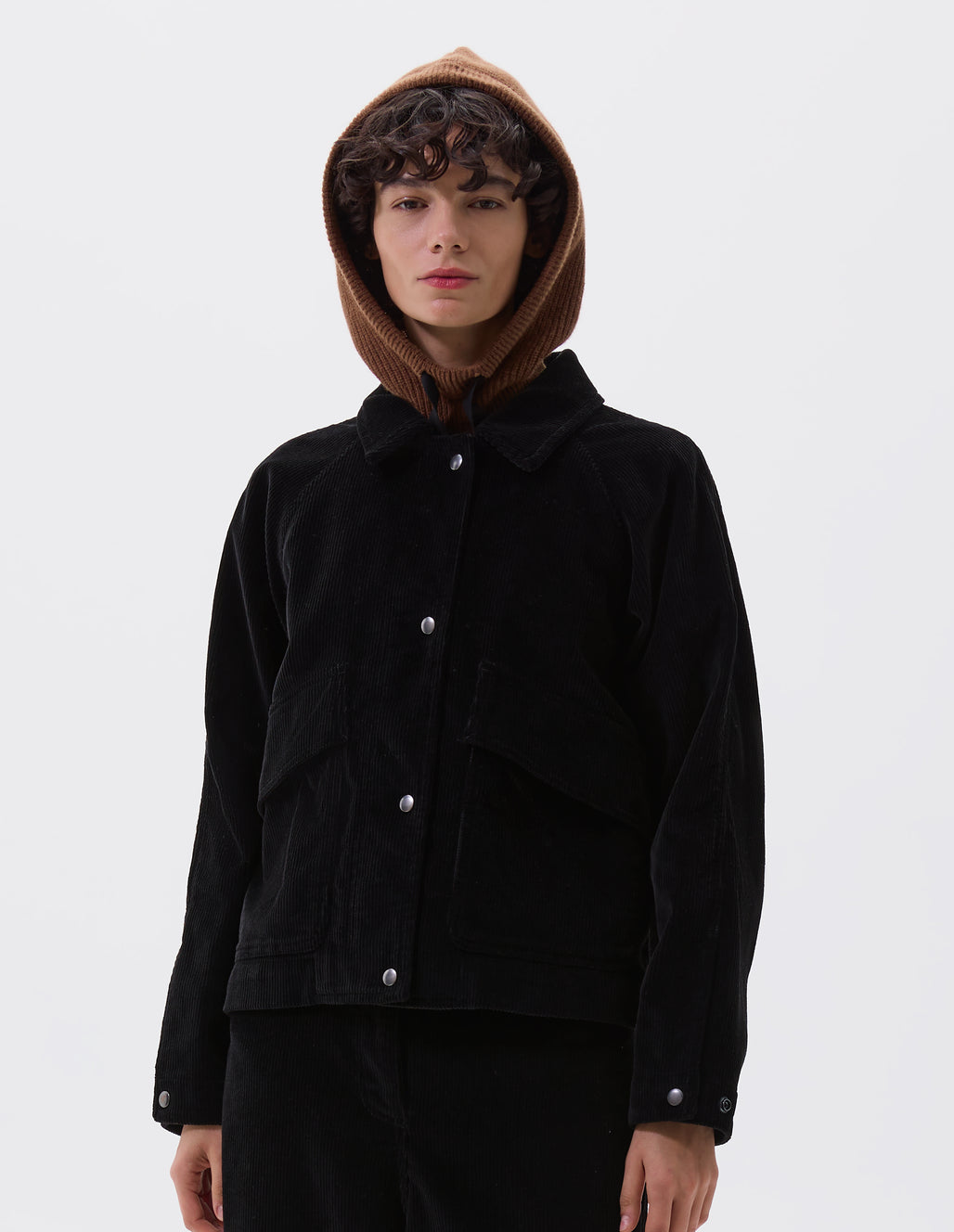 MHL Knitted Hood Lambswool Conker