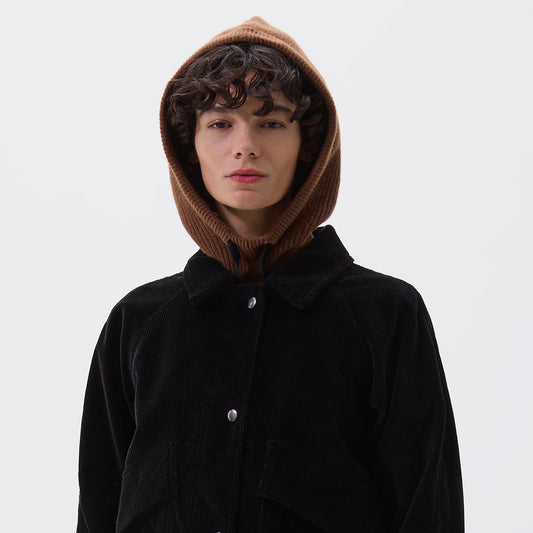 MHL Knitted Hood Lambswool Conker