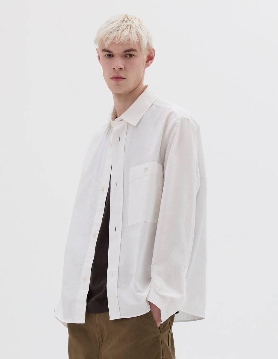 MHL Overall Shirt Textured Cotton Off White – Supra