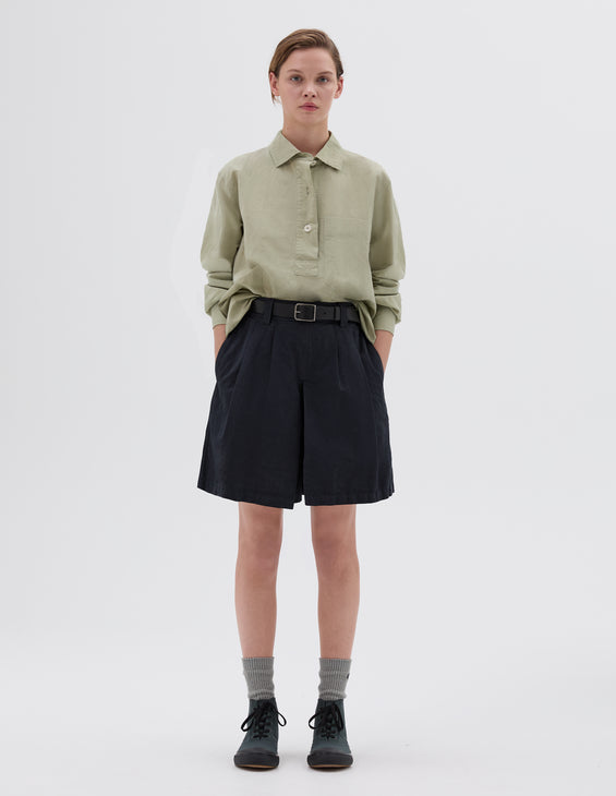 MHL W' Pleated Dry Cotton Shorts Carbon
