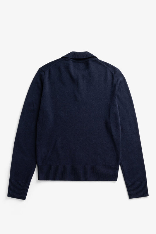 Norse Projects Anholt Lambswool Polo Dark Navy