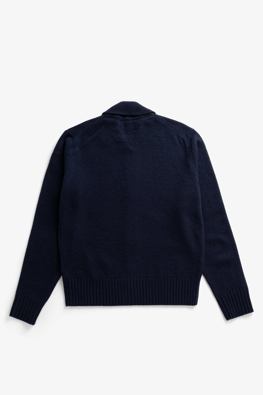Norse Projects Anholt Lambswool Cardigan Dark Navy