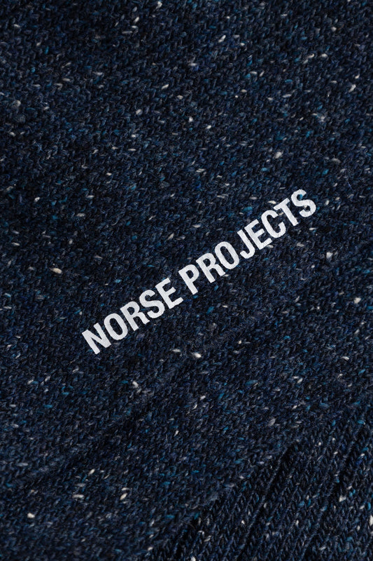 Norse Projects Bykle Neps Wool Rib Sock Dark Navy