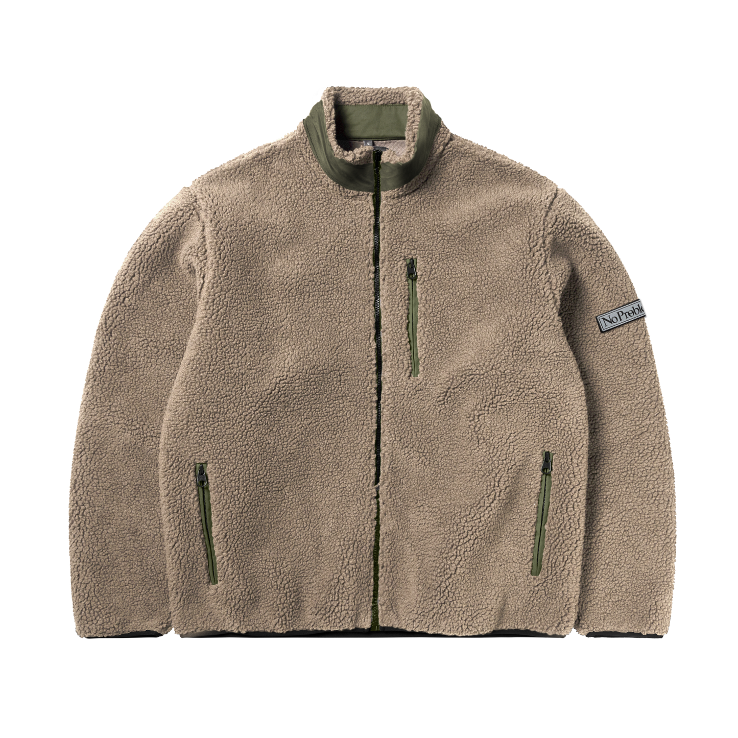 No Problemo Forest Heavy Fleece Jacket Ecru