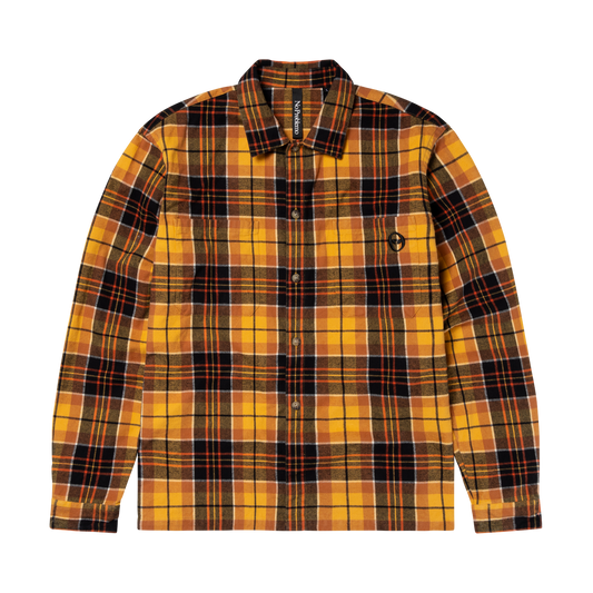 No Problemo Heavy Plaid Shirt Orange