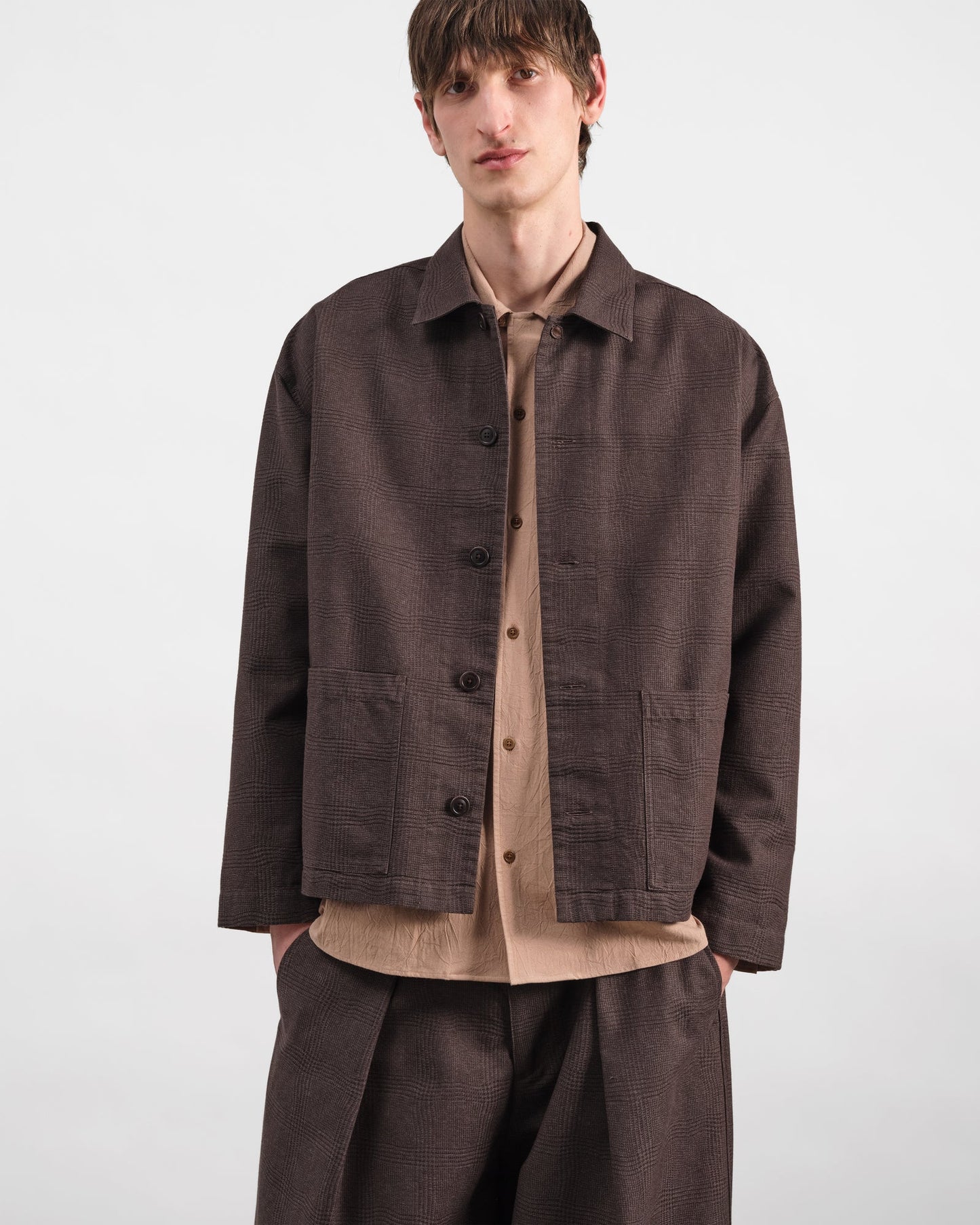 YMC Mens PJ Overshirt Brown