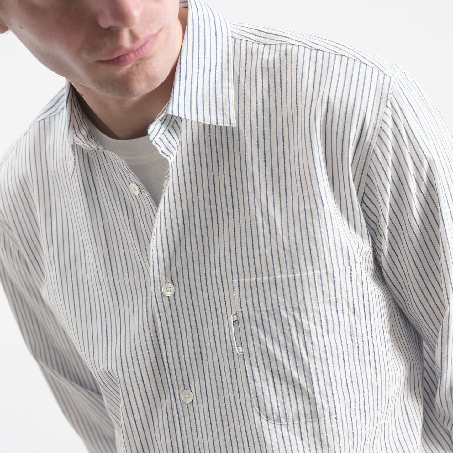 YMC Mens Curtis Shirt Natural / Navy