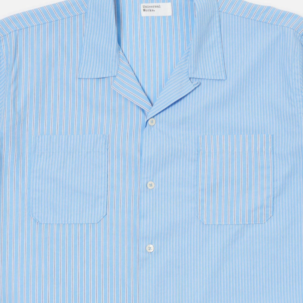 Universal Works Sal Road Shirt Vila Stripes Blue