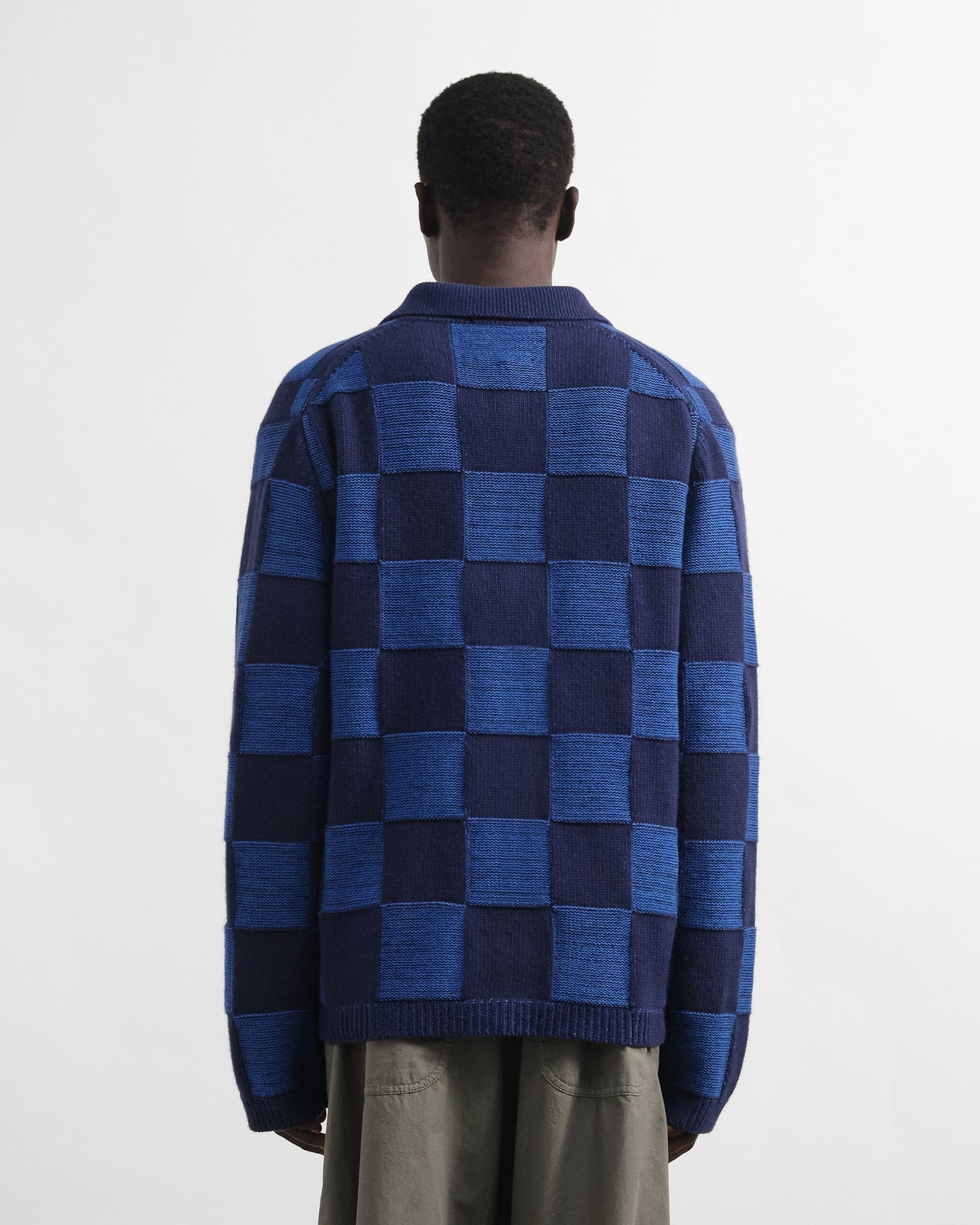YMC Mens Baker Cardigan Blue