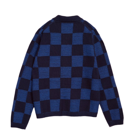 YMC Mens Baker Cardigan Blue