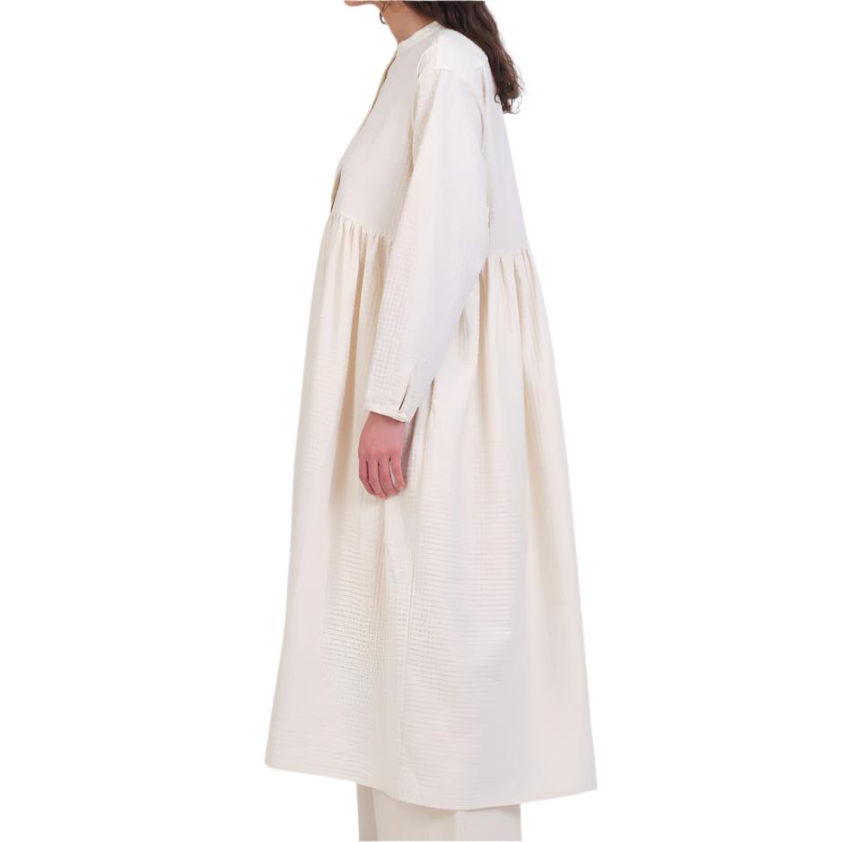 Cawley Studio Japanese Waffle Cotton Penny Dress Ecru