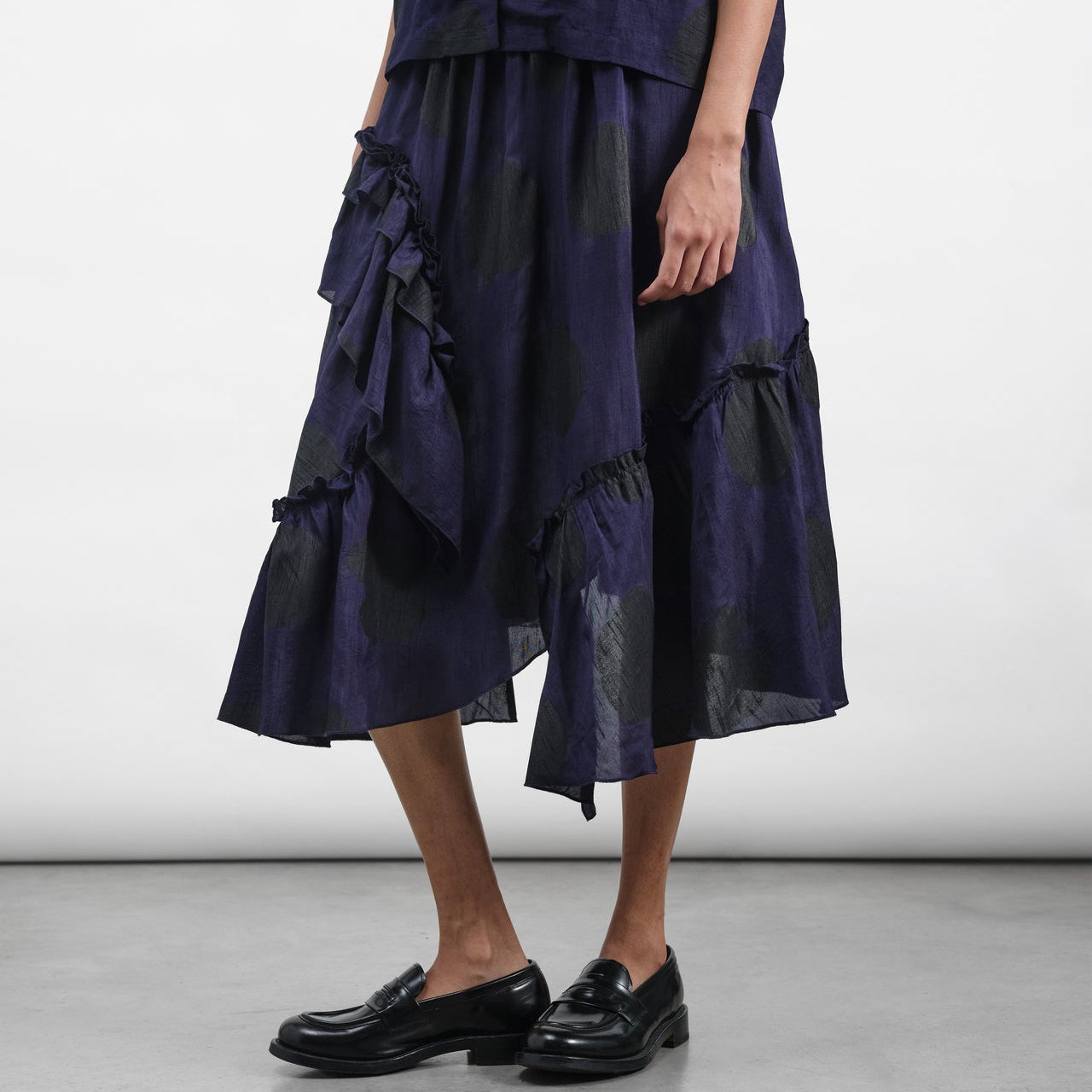 YMC Draped Skirt Black / Blue
