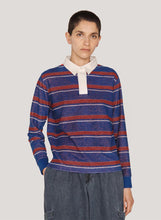 Load image into Gallery viewer, YMC JJ Rugby Sweatshirt Blue/Red/White
