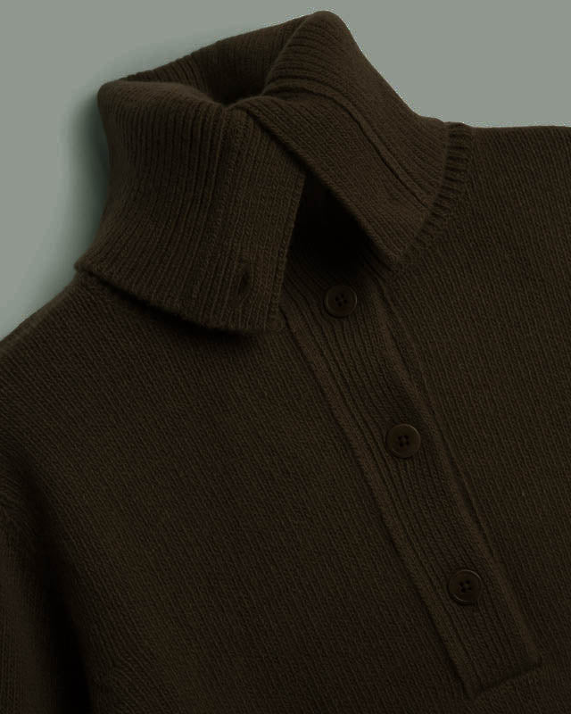 YMC Runaway Neck Jumper Brown