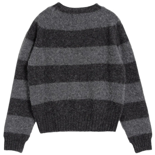 YMC Jets Stripe Crew Knit Grey Stripe