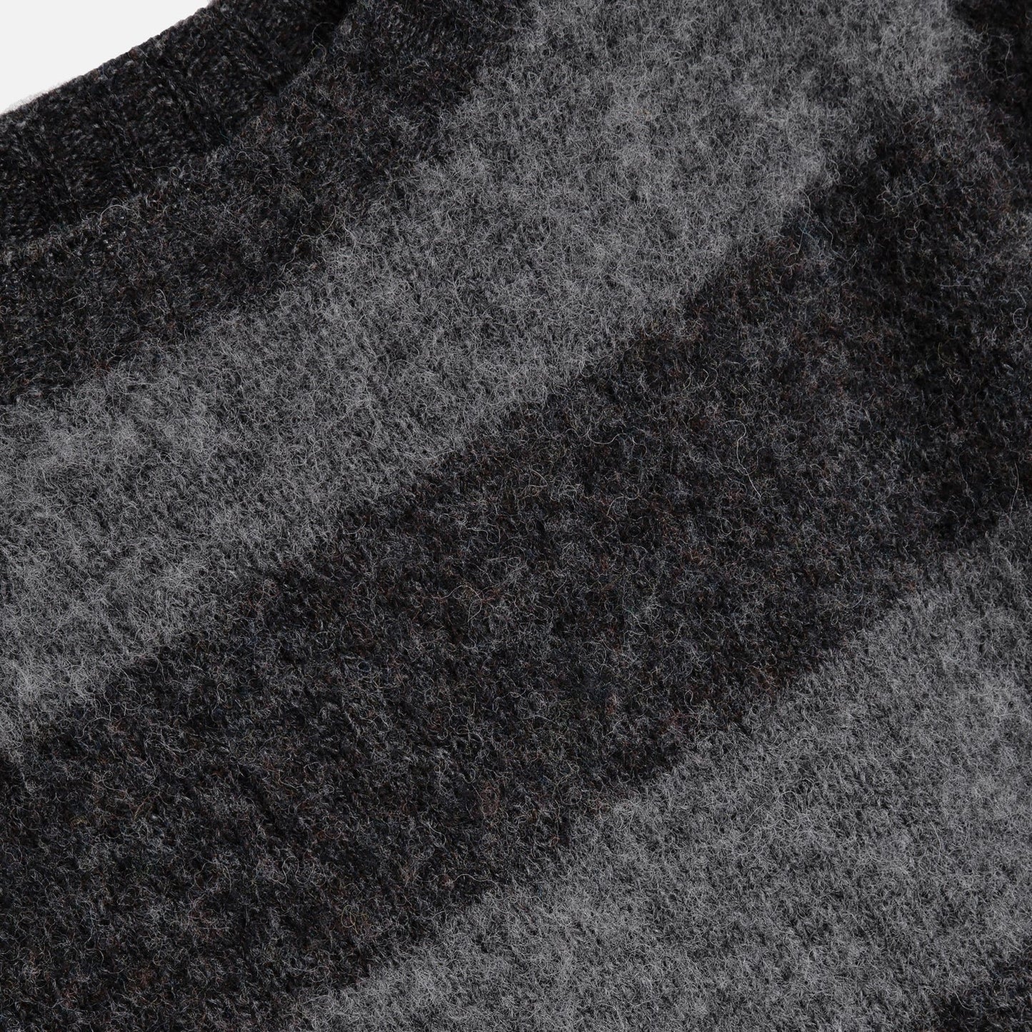 YMC Jets Stripe Crew Knit Grey Stripe