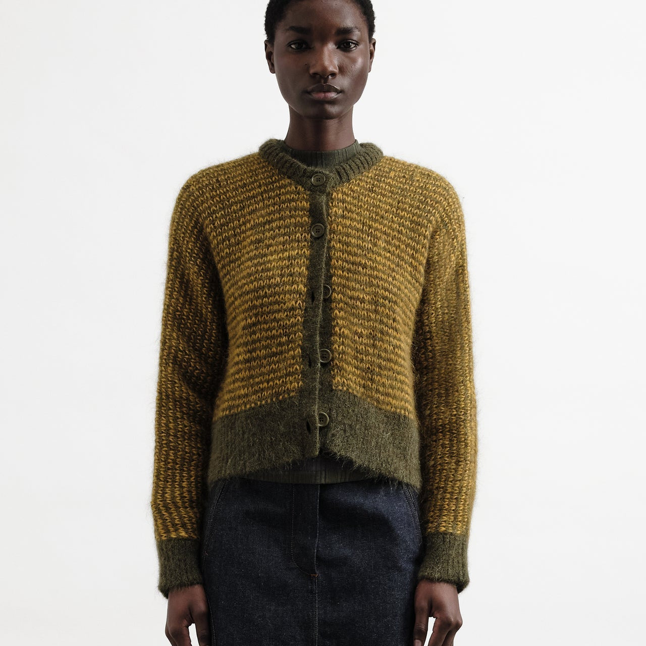 YMC Disorder Cardigan Yellow / Green