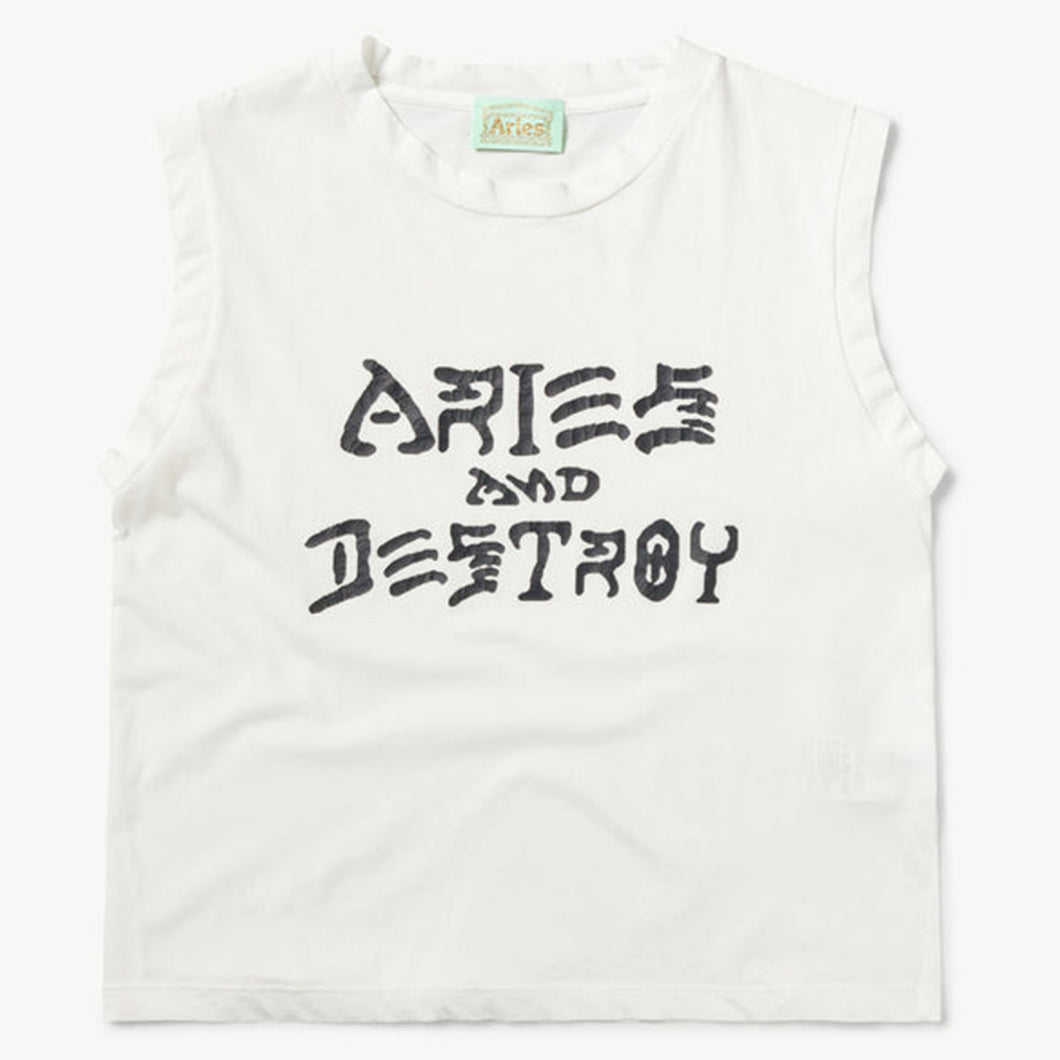 Aries Vintage Aries and Destroy Vest Off White
