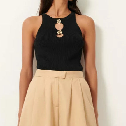 Sessun Lona Ribbed Tank Top Black