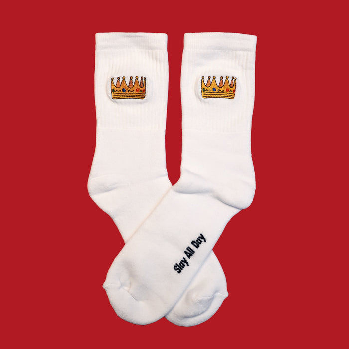 Supa Dupa Crown Socks White