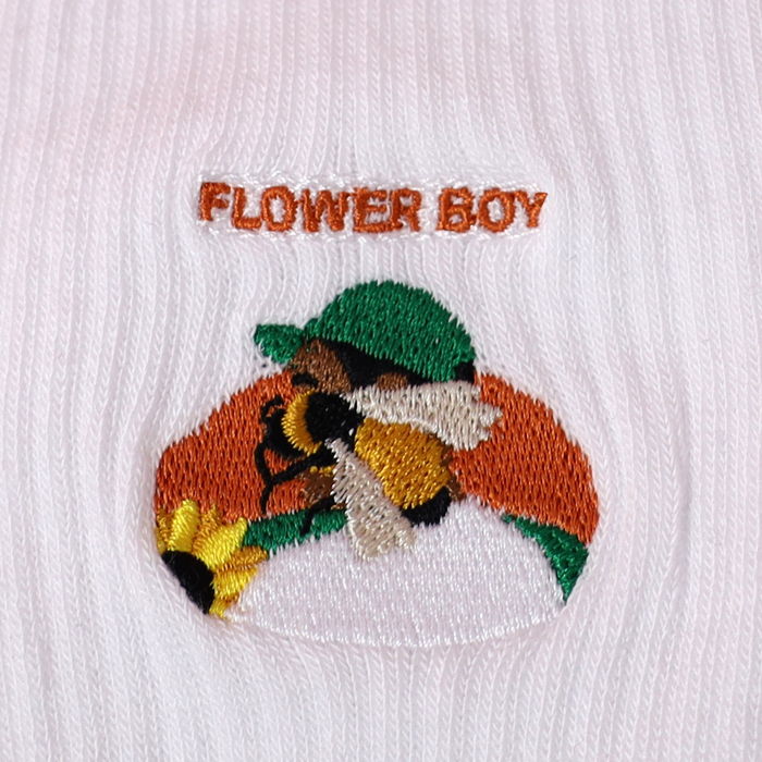Supa Dupa Flower Boy Socks White