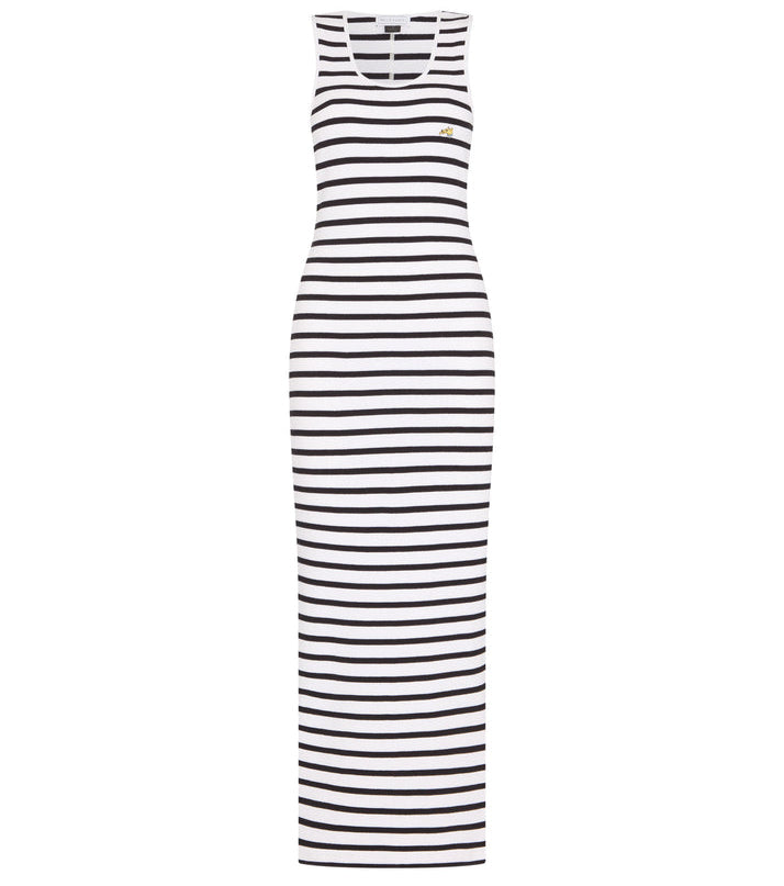 Bella Freud Striped Ribbed Dress Black / White