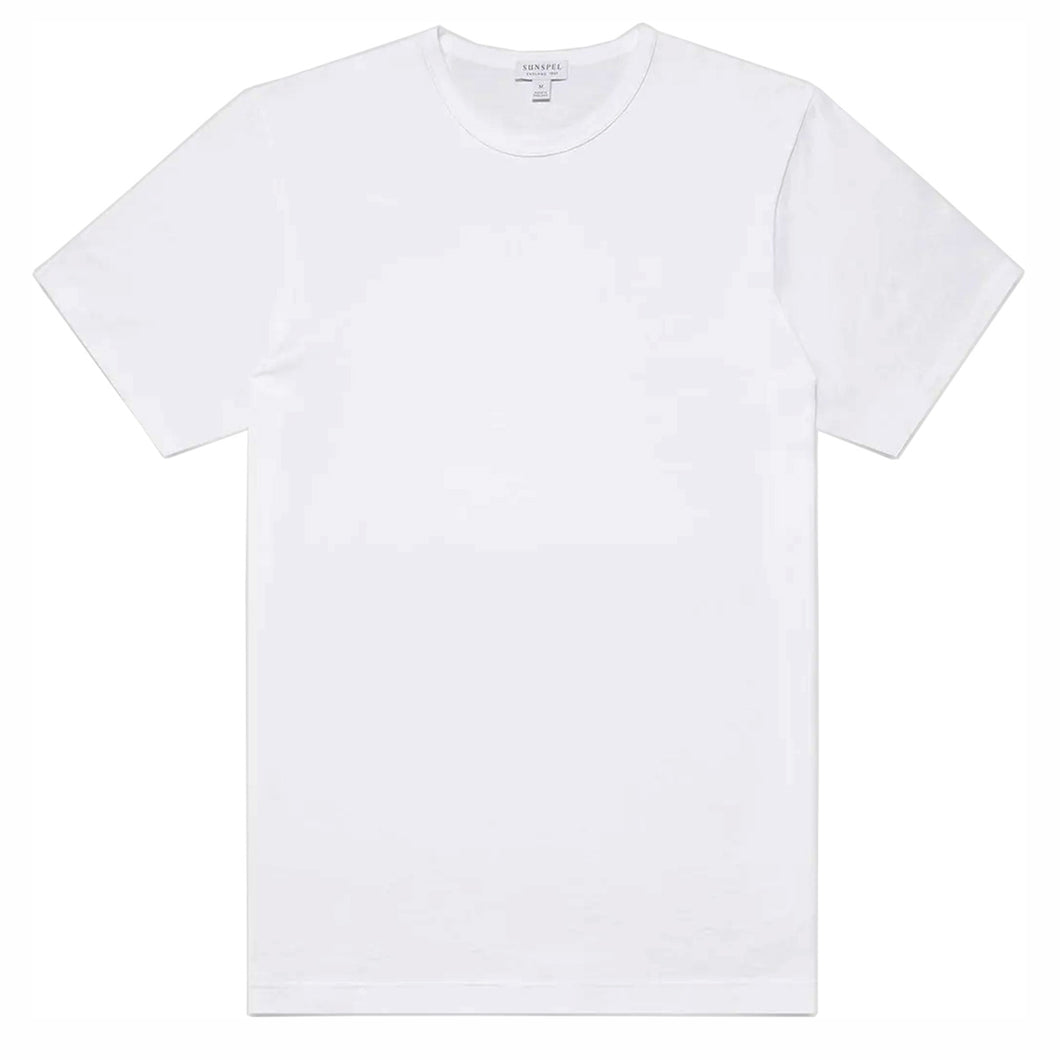 Sunspel SS Crew Neck T Shirt White