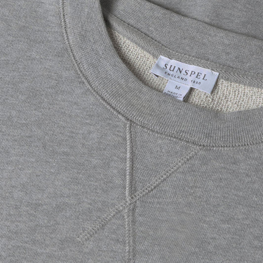 Sunspel Loopback Sweatshirt Grey Melange
