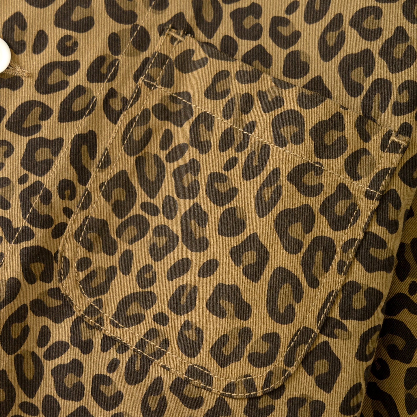 Service Works Patterned Easy Chef Shirt Brown Leopard