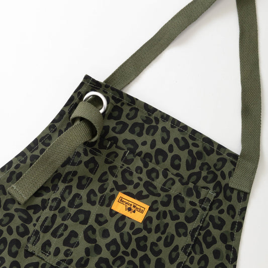 Service Works Patterned Apron Green Leopard