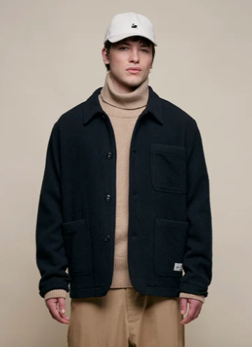 Merz b. Schwanen Wool Worker's Jacket 05 Deep Black