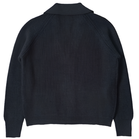 MHL Collared Cardigan Virgin Wool Ink