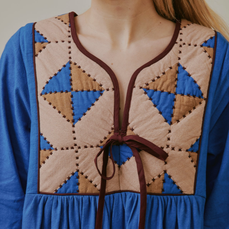 Leon & Harper Rom Dress Losange + Blue